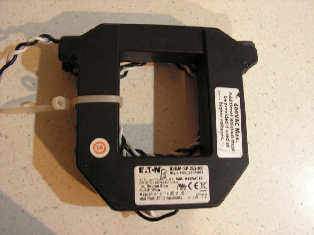Eaton IQ35M-SP-253-800 Current Transformer SplitCore 800A:0.33VAC 2.5"x3"
