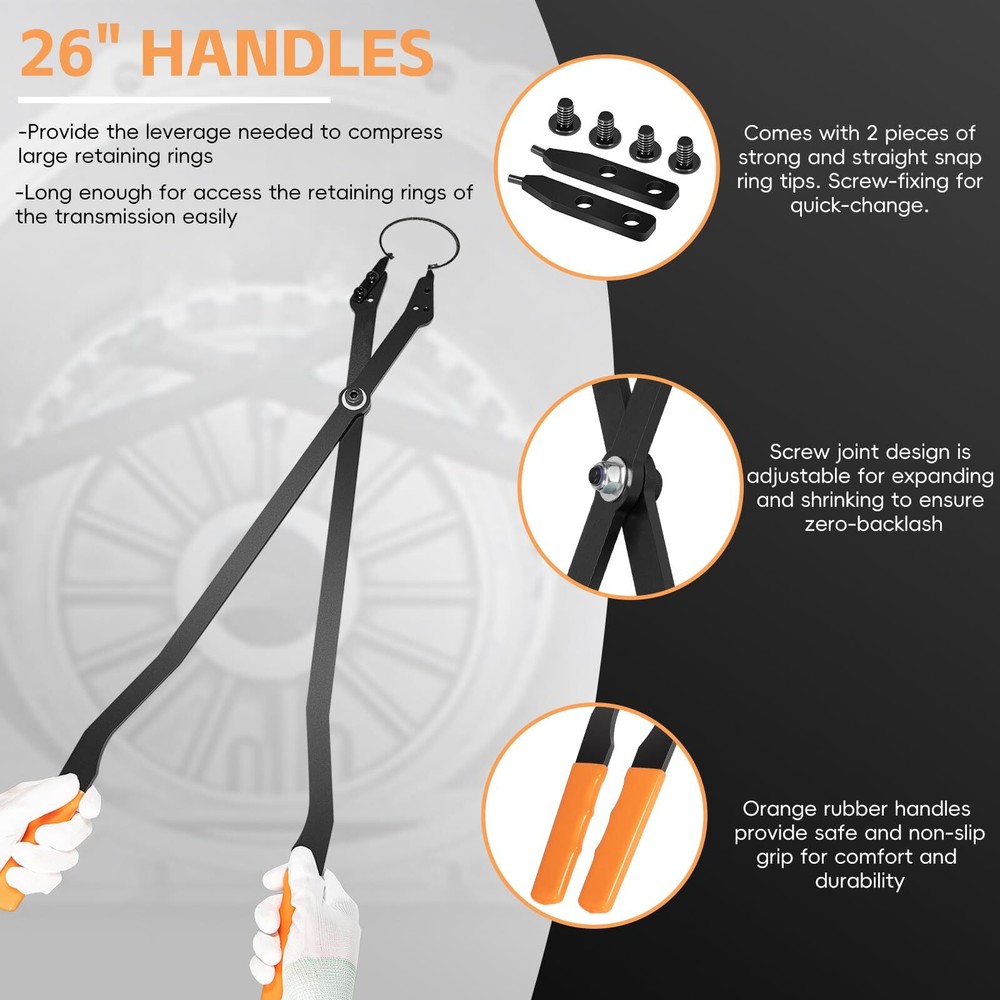 Tools 1489 26" Heavy Duty Snap Ring Pliers Large Internal Retaining Ring Plier