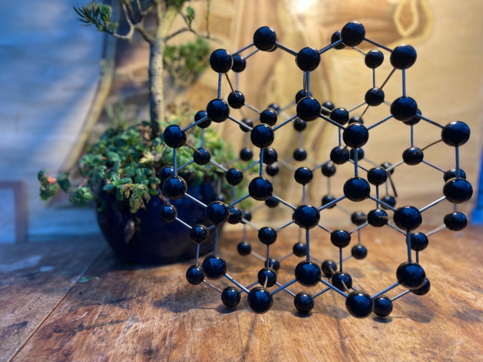 Vintage GRAPHITE educational atomic molecular model chemistry crystal structure