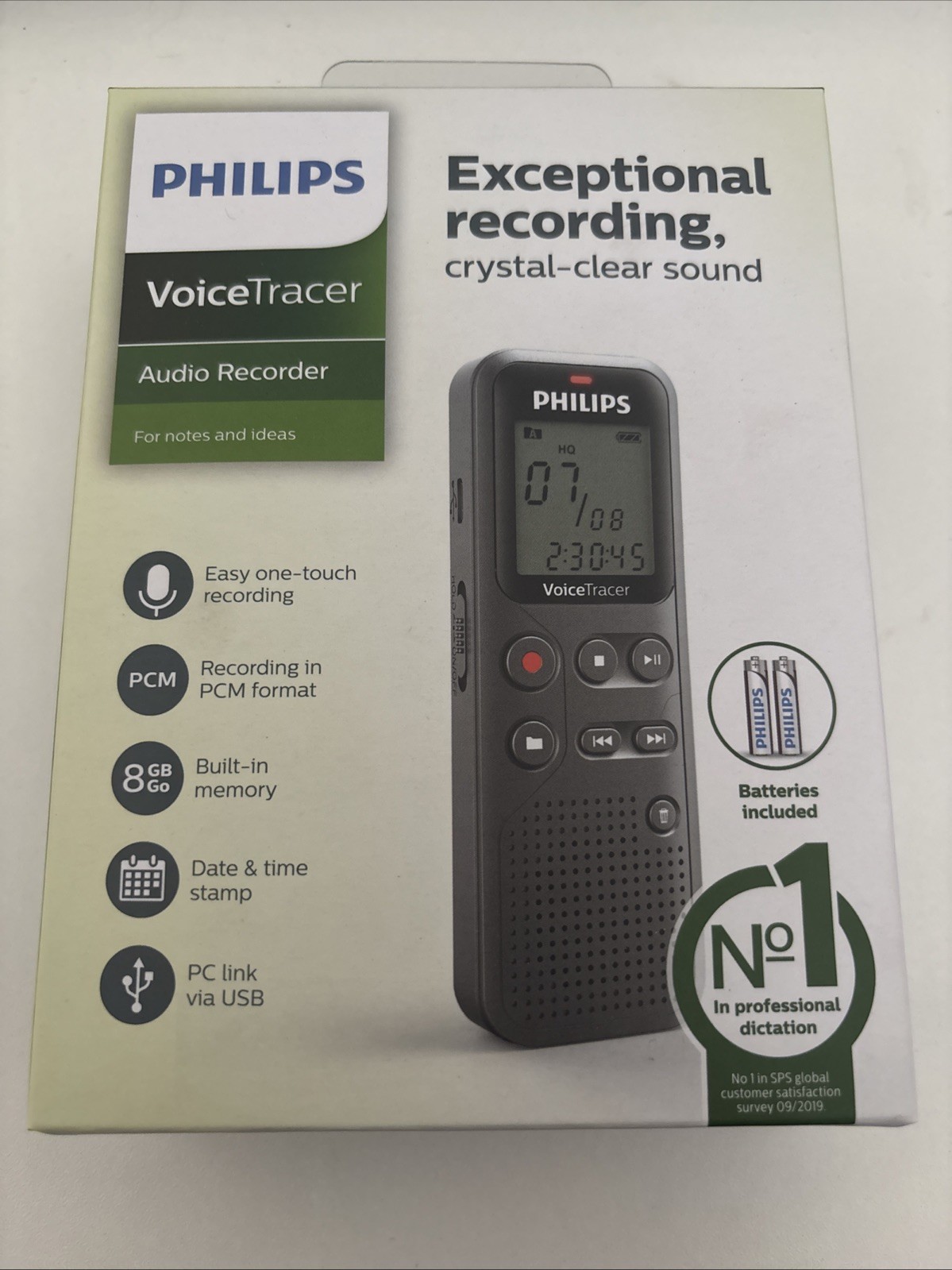 Philips VoiceTracer Audio Recorder Exceptional Recording 8GB Memory DVT1120