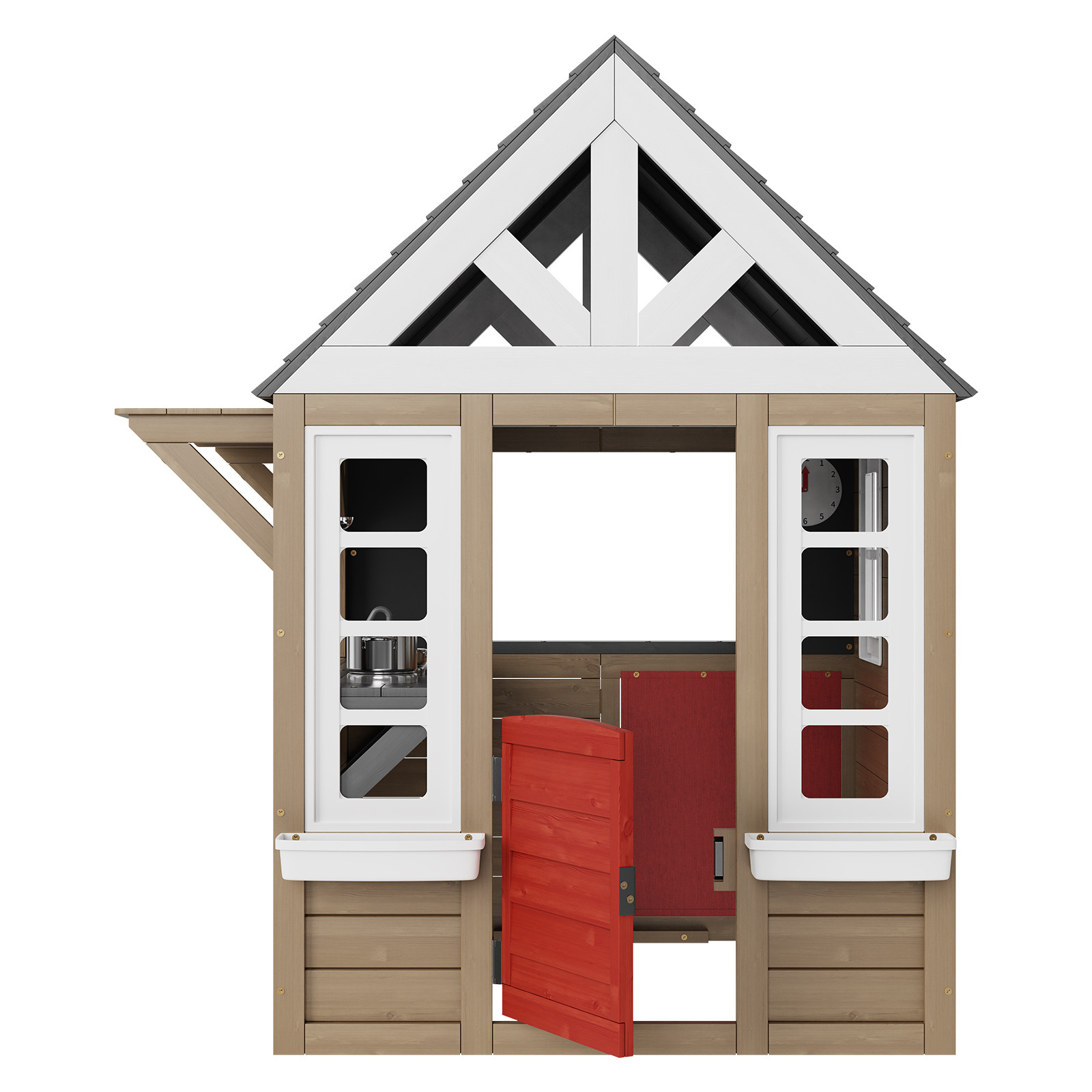 VEVOR Outdoor Wooden Playhouse Kids Garden Games Cottage with Door Window Sink