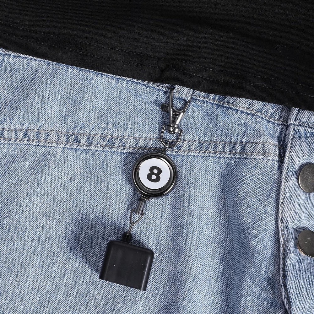 Pool Cue Chalk Holder Retractable Key Ring Snooker Billiard Table Accessory