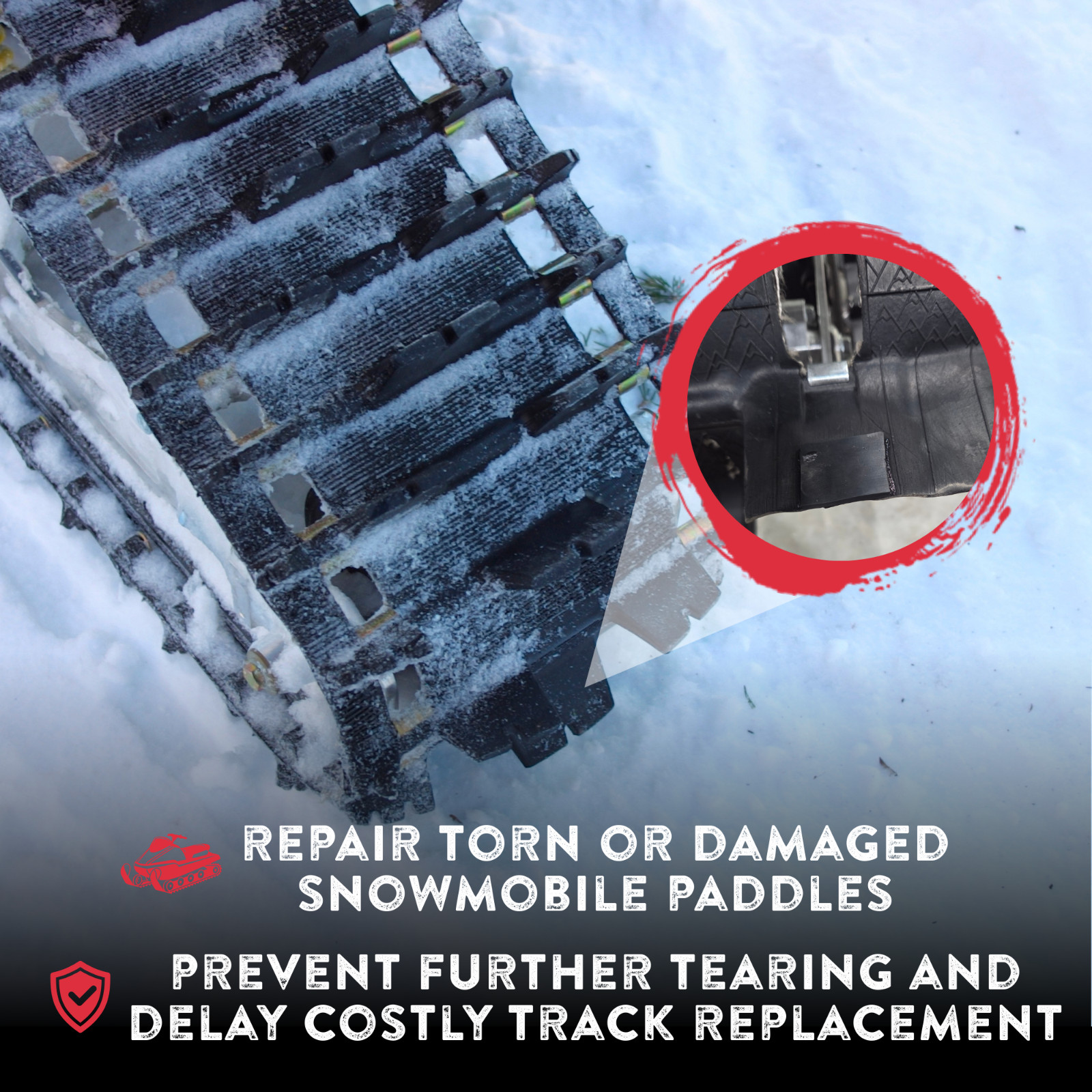 GlueTread Snowmobile Paddle Repair Kit-Reinforce & Repair Torn Snowmobile Paddle