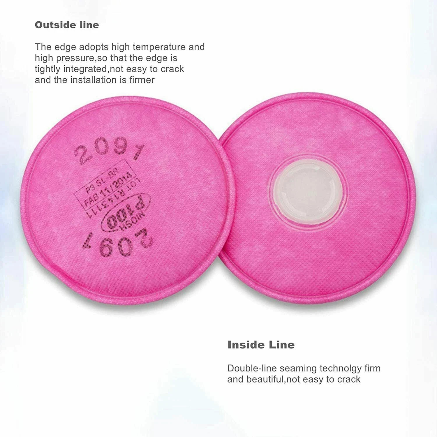 20PCS 2091 P100 Replacement Particulate Filter Respirator for6000 6200 6800 7000