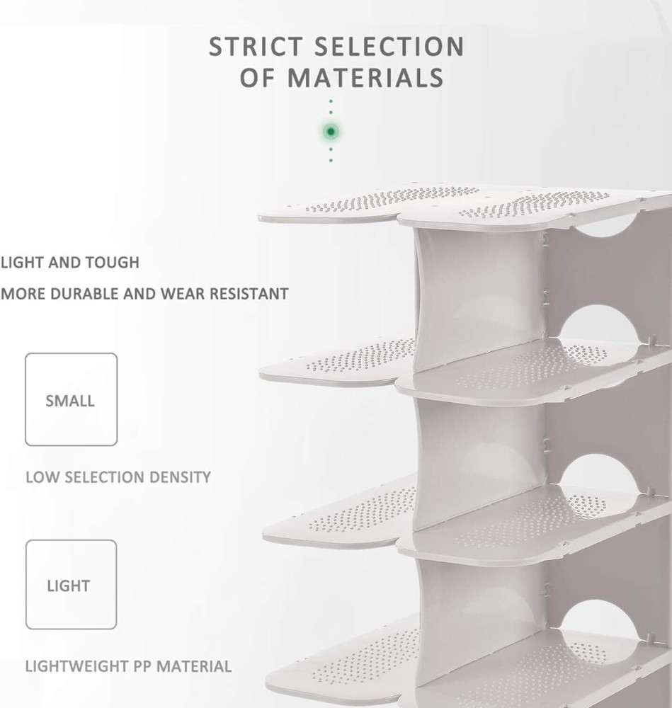 ACPOP 6-Tier Shoe Rack Storage Organizer, Adjustable 6 Layer, White