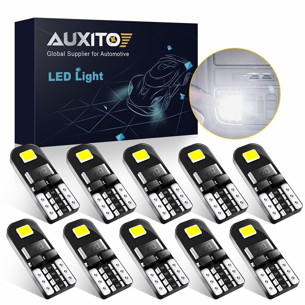 AUXITO Canbus T10 168 2825 194 LED License Plate Light Bulbs 6500K Bright White