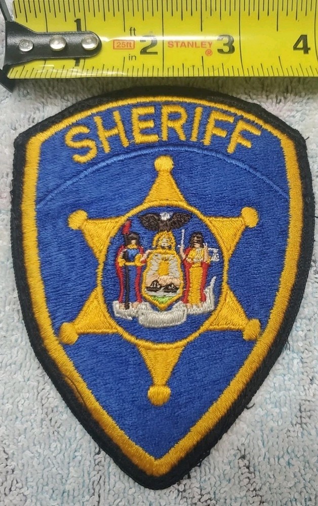 Vtg Obsolete 70s New York Clinton County Sheriffs Patch W/ Note