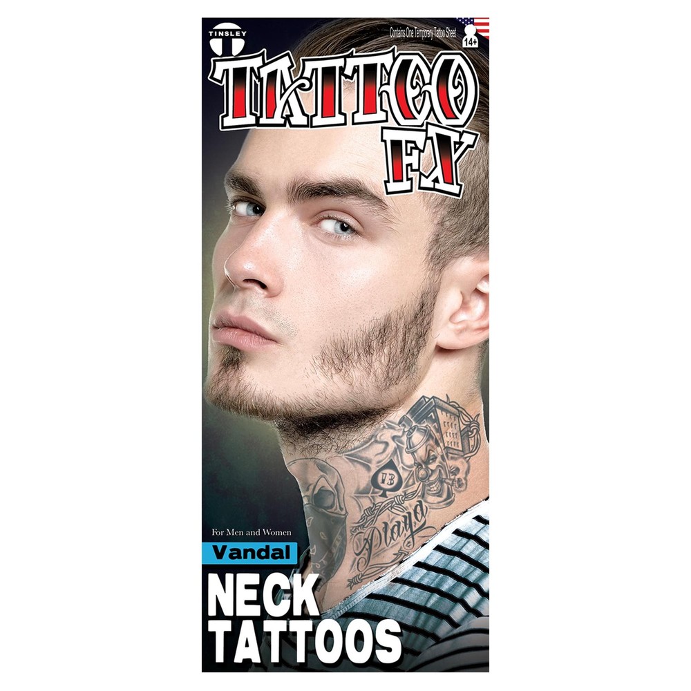 Vandal Neck Tattoo Fx Costume Accessory