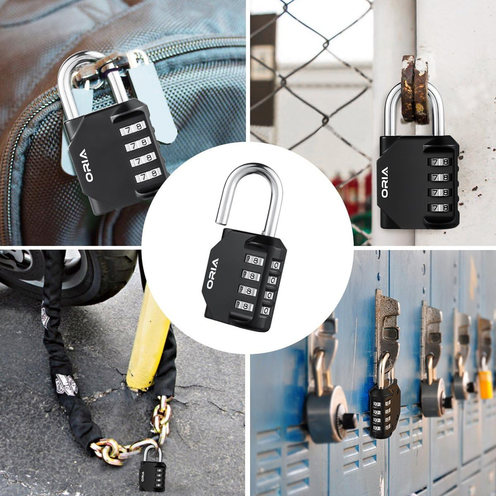Combination Lock, 2 Pack Combination Padlock, 4-Digit Locker Lock, Waterproof...
