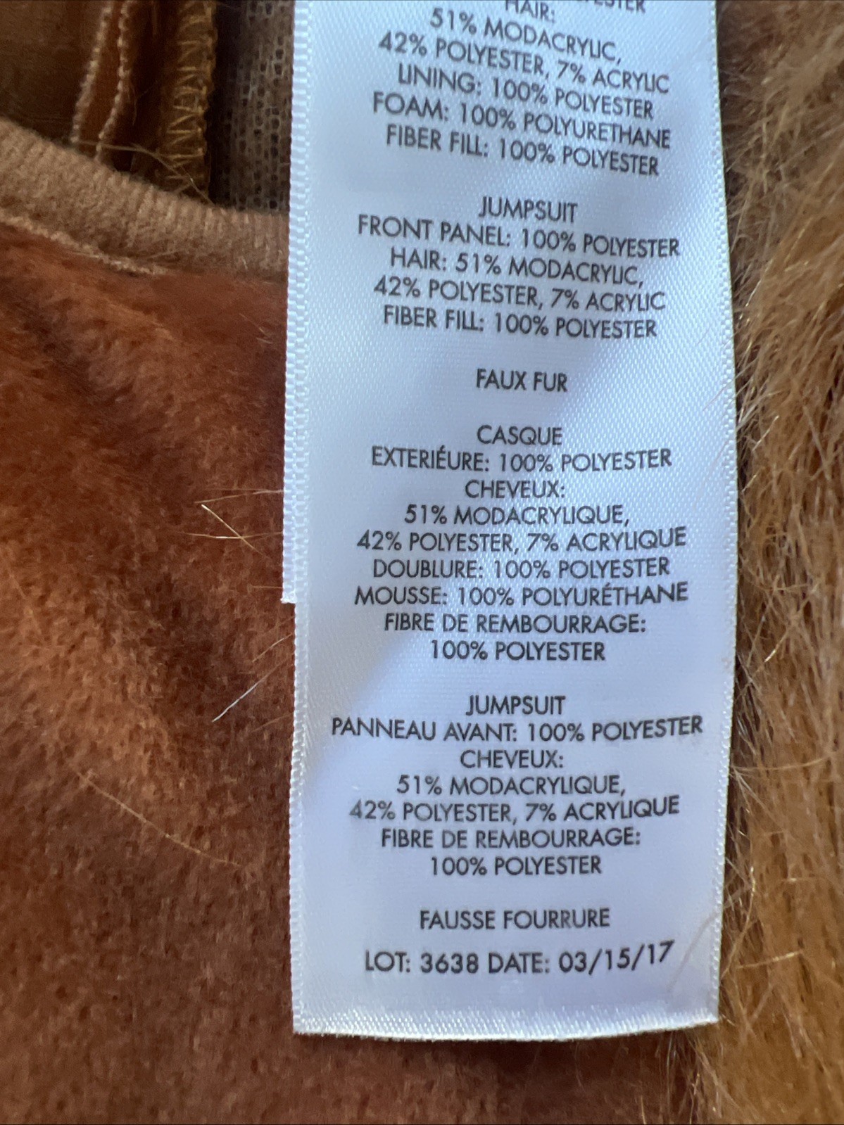 Pottery Barn Kids Orangutan Halloween Costume Size 3t NWT