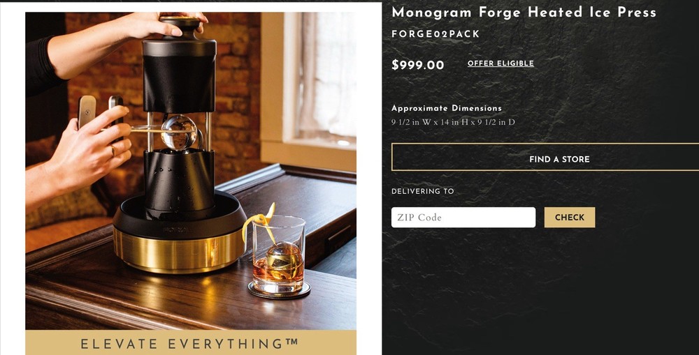 MONOGRAM FORGE HEATED ICE PRESS AND MOLD # FORGE02PA1CK