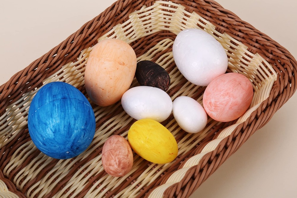 6 Pack 6 inchs Craft Foam Eggs, Polystyrene Foam Eggs Use for Easter, Hallowe...