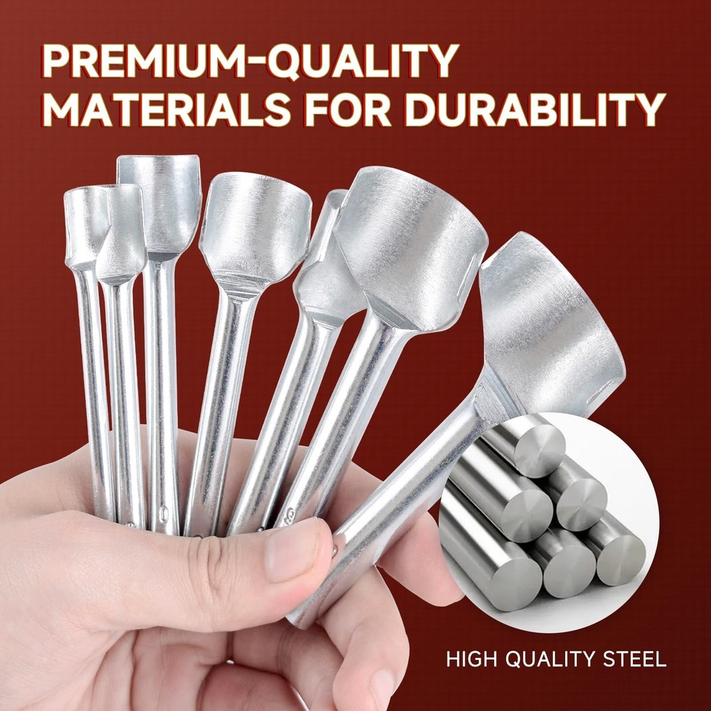 7Pcs Leather Craft Tools Precision Arc-Shaped Half Round Punch Set & Edge Cut...