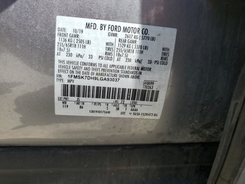CONTROL PANEL OEM 2020 FORD EXPLORER 1YR WRNTY