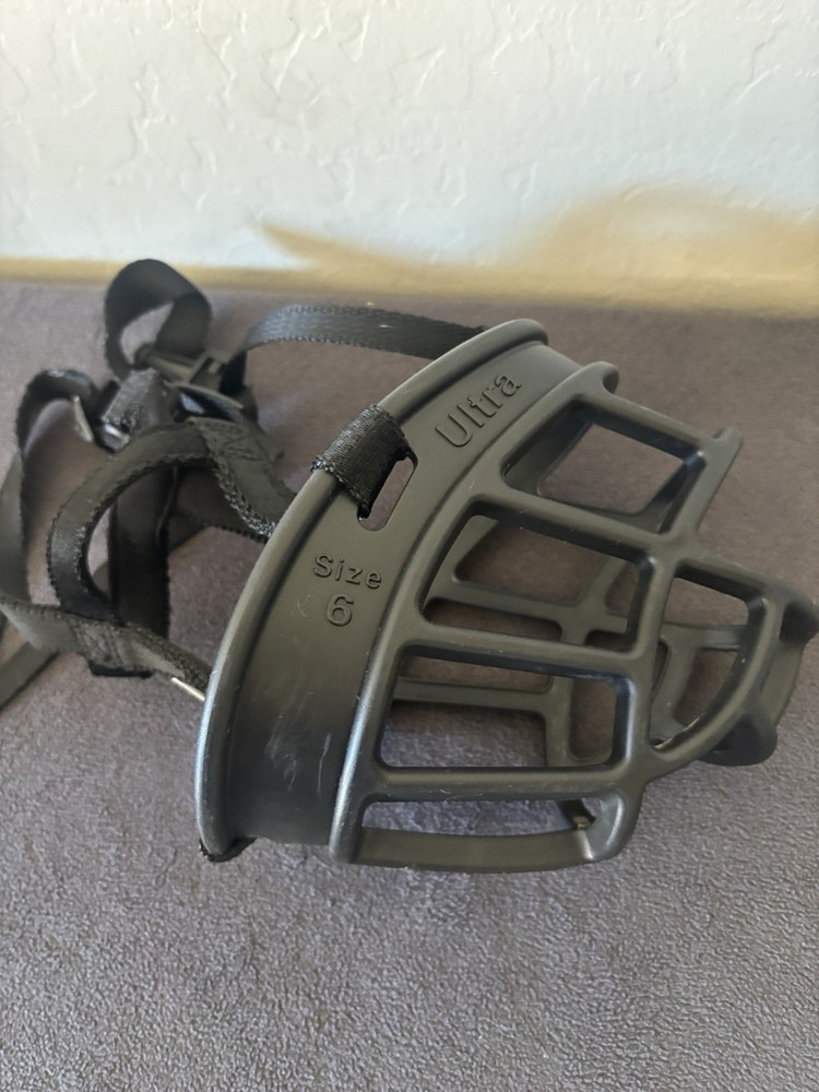 BASKERVILLE Heavy Duty Black Adjustable Dog Training Muzzle Size 6