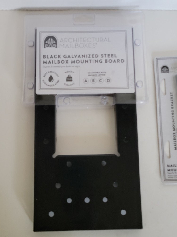 Architectural Mailboxes Black Galvanized Steel Mailbox Mounting Board & Bracket