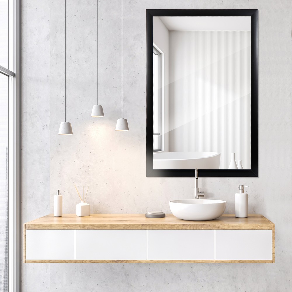2PCS Bathroom Rectangular Wall Mounted Mirror PS Frame Vanity Mirror 24" x 36"