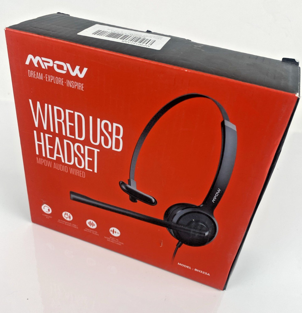 MPOW Wired Single-Sided USB Headset with Microphone