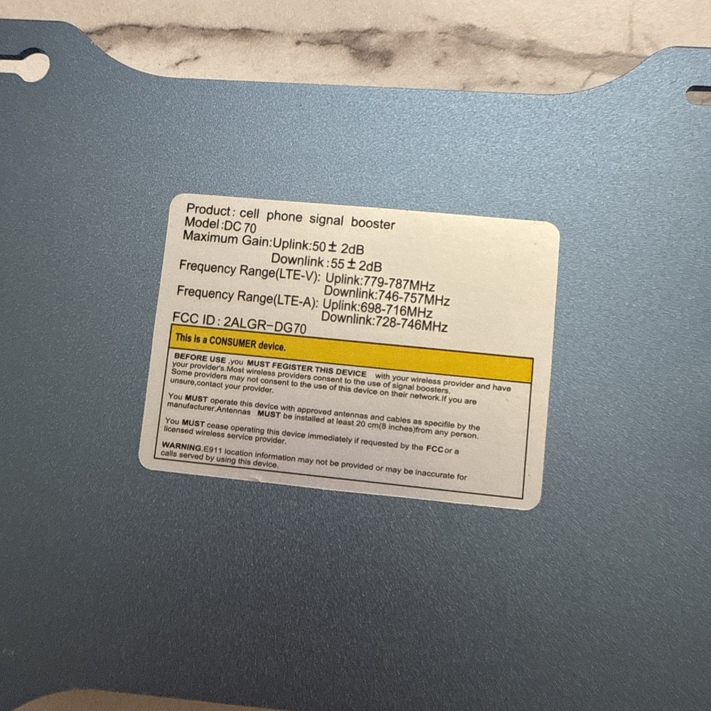 JACOOL Cell Phone Signal Booster Model DC 70 (UNIT ONLY)