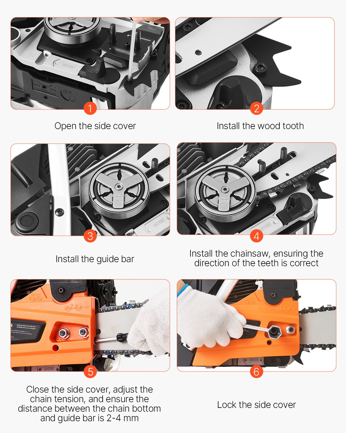 VEVOR 58CC 20" Gasoline Chainsaw Gas Powered Wood Cutting Engine Gas Chain Saw