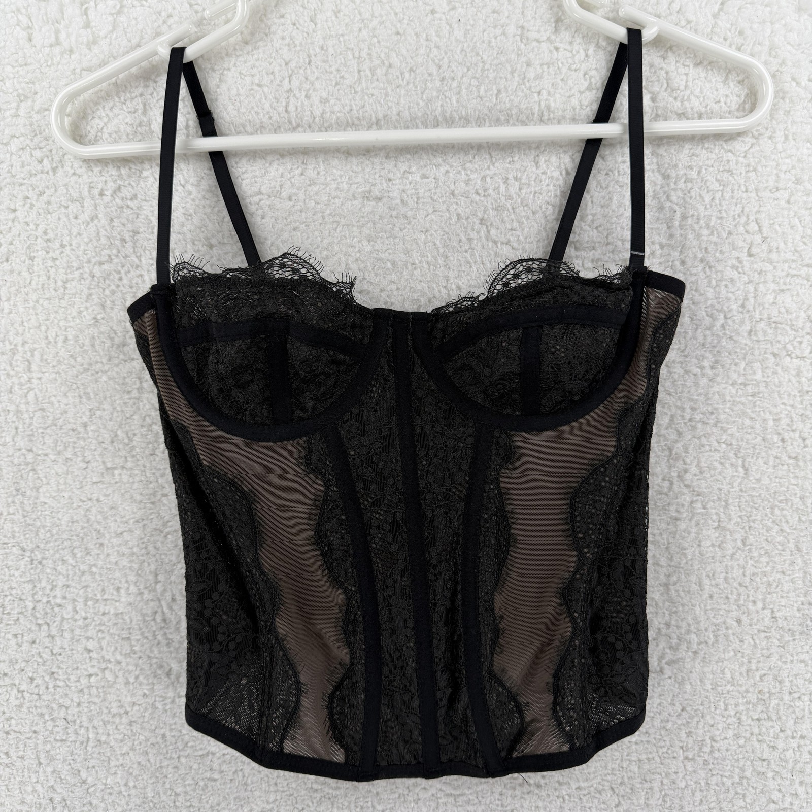 Urban Outfitters Bustier Womens Medium Black Lace Corset Top Out From Under NWT