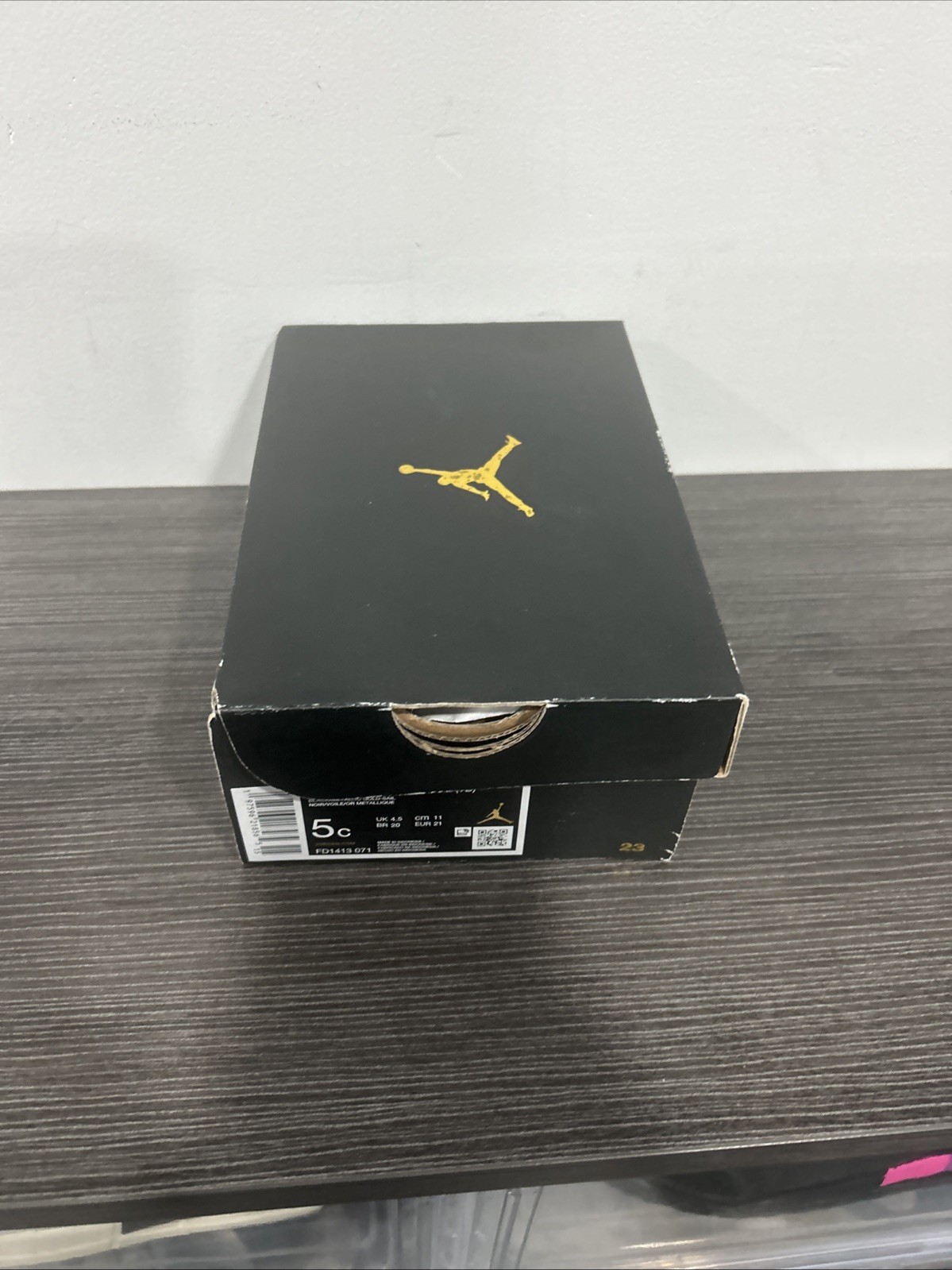 Jordan 1 Retro High OG (TD) - Black/Metallic Gold-Sail Size 5C FD1413-071