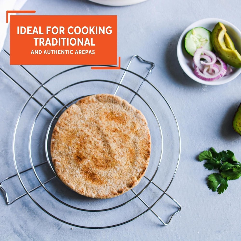 Efficient 9.5-Inch Arepa Grill – Quick Heating for Perfectly Cooked Flatbreads