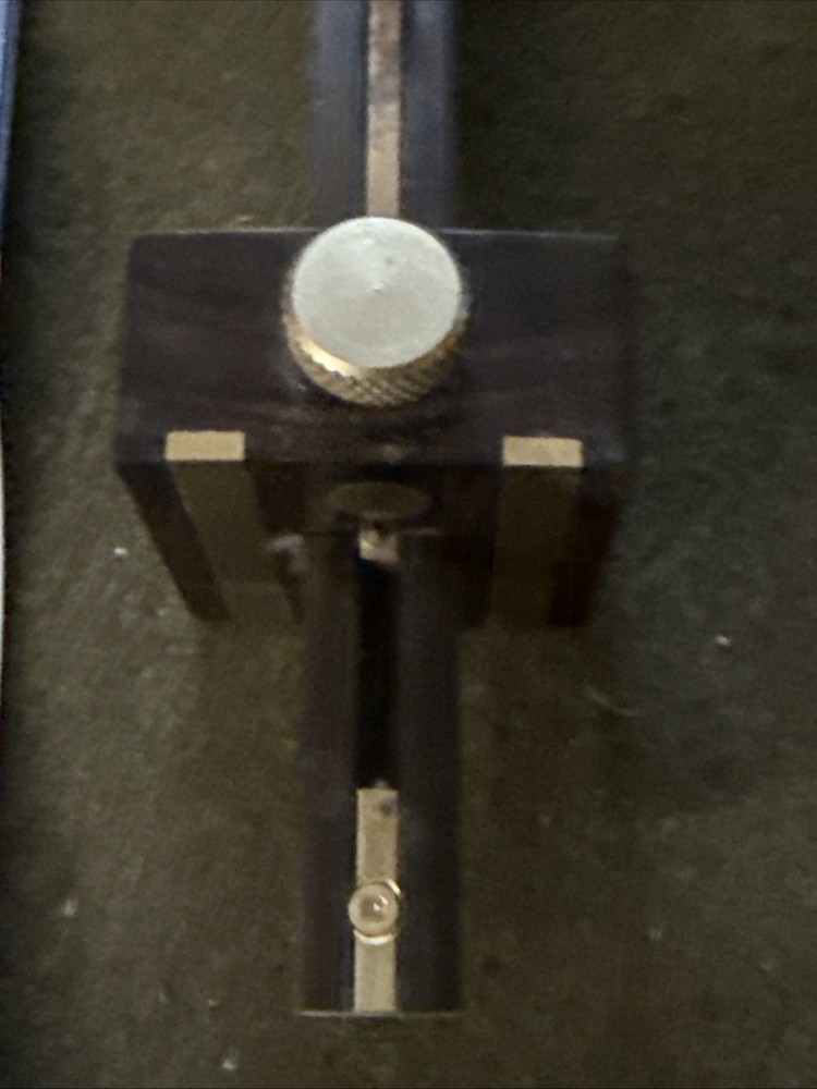 Vintage Brass Mortice Scribe Marking Gauge Crown Tools Excellent