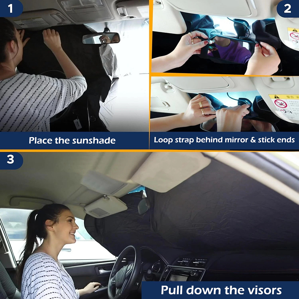 Foldable Windshield Sun Shade Car Front Window Sunshade UV Protector Cover Visor