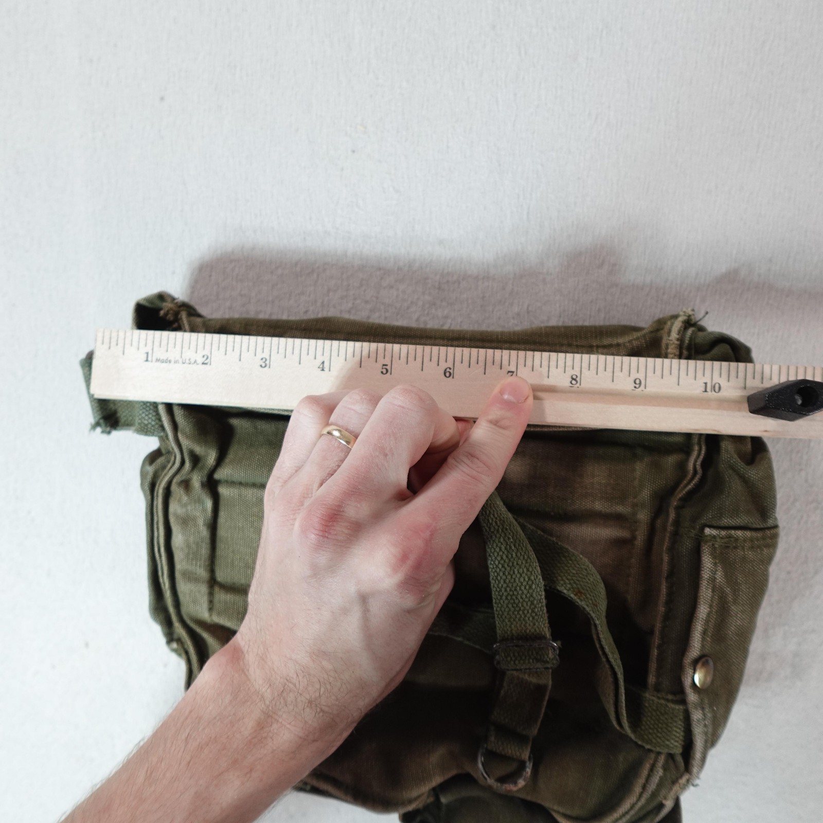 Vintage Military M-17 Field Bag Pouch Canvas OD Green Small Carry Case Gear