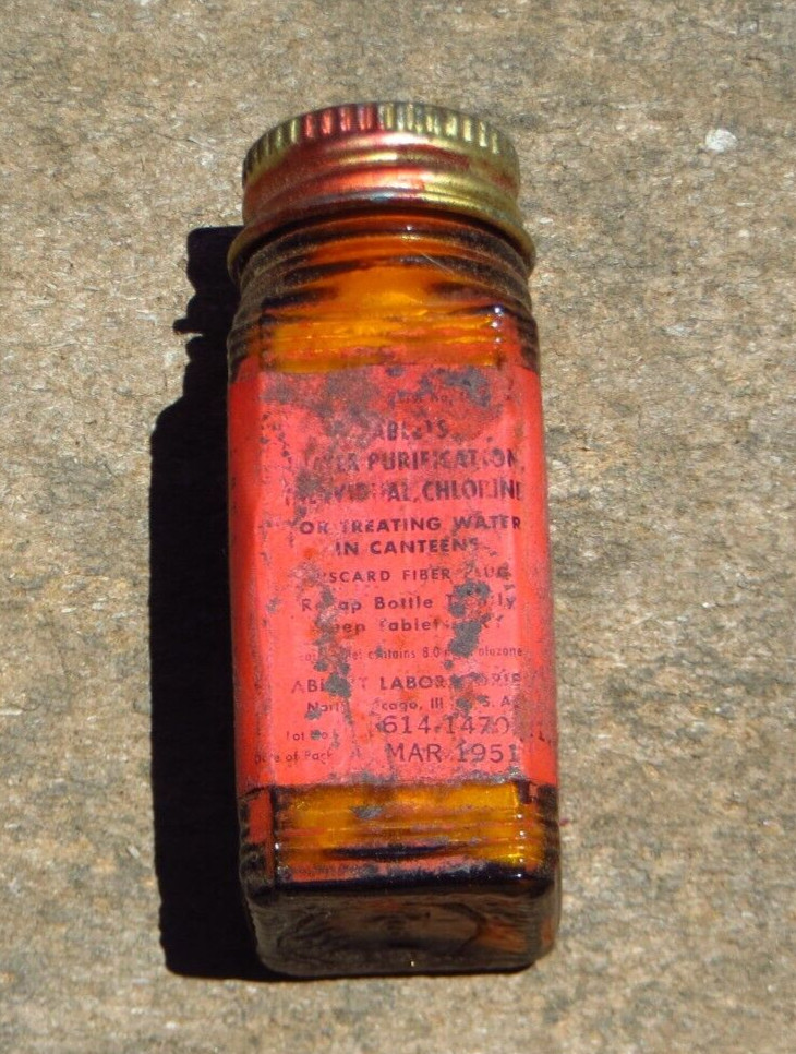 U.S. Army Military Collectibles G.I. Water Purification Tablets "Halazone"