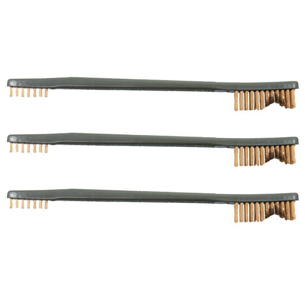 All Purpose Bronze Bristled Gun Cleaning Receiver Brushes - 3 Pack