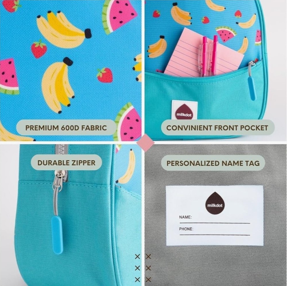 Milkdot Designer Mini Backpack Perfect for Kids Fruit Pattern