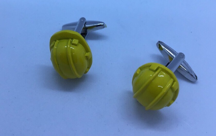 Yellow Halmet Design Cufflinks