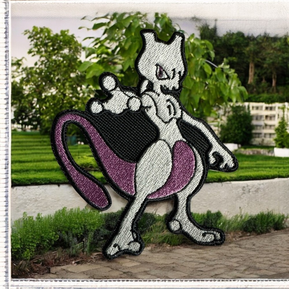 MewTwo Embroidery Patch 4.36" X 3.57"