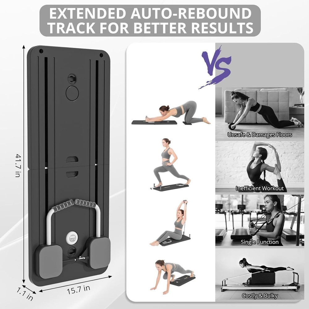 JANUA Pilates Board - Pilates Reformer Set Multi-Purpose Foldable Pilates Ref...