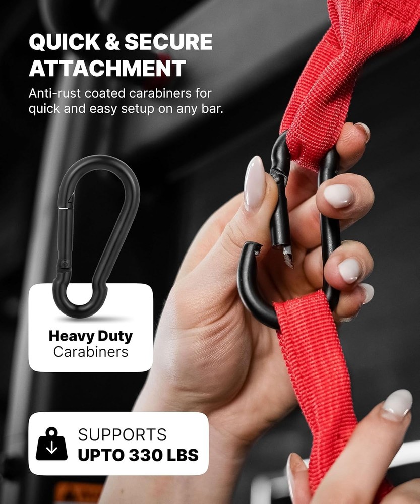 Adjustable Ab Straps for Pull Up Bar - Effective Core Isolation, 330 lbs Max