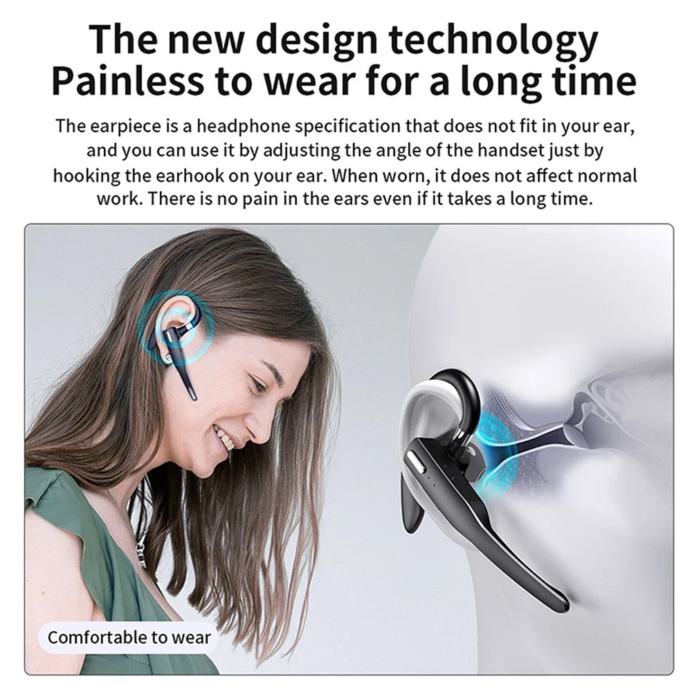 Bluetooth Headset Wireless Bluetooth Earpiece with 500mAh Charging Case 72 Hours
