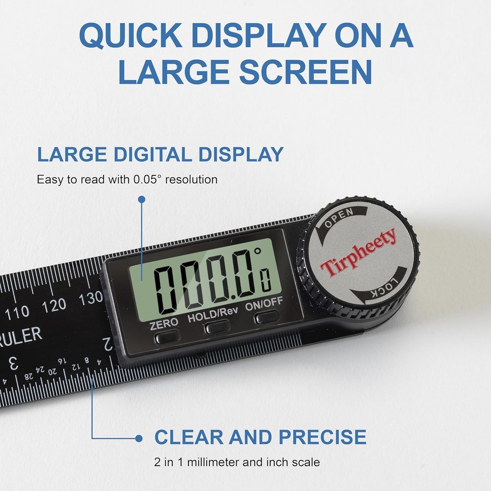 Digital Angle Finder Protractor 7in 200mm Woodworking Measuring Tool