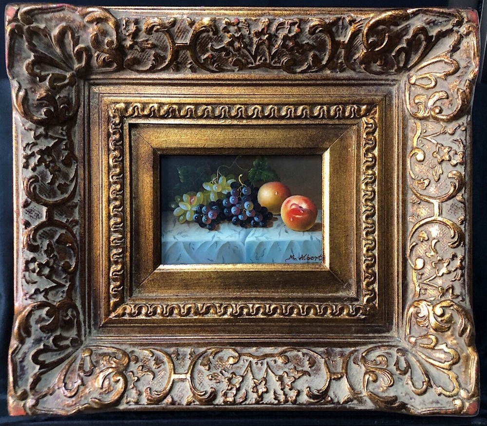 Still Life with Peaches signed M. Albert