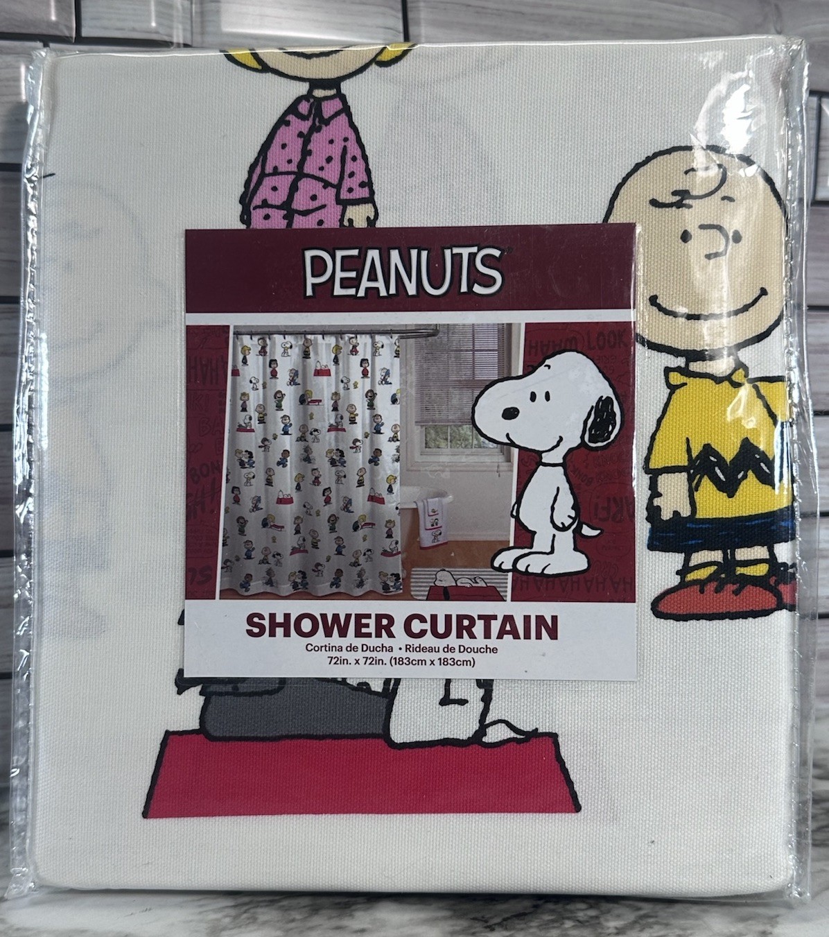 Peanuts CHARACTERS Theme 72"X72" Shower Curtain Brand New (4/7584)