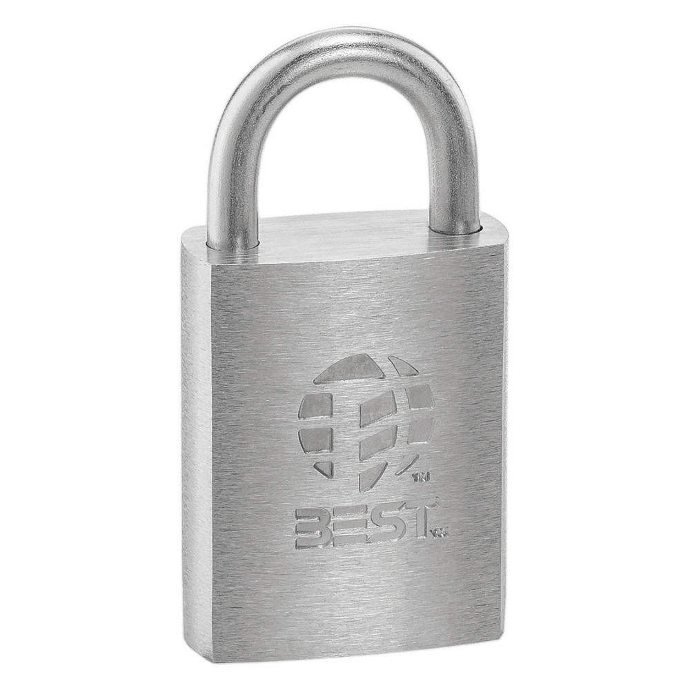 BEST 21B72L Padlock, 7/8 in,Rectangle,Silver 45CK52