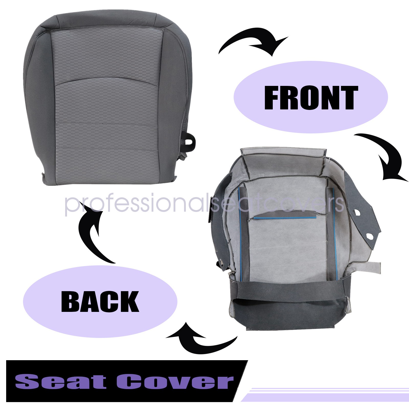 Fits 2013-2018 Dodge Ram 1500 2500 Driver Bottom Seat Cover With Foam Cushion