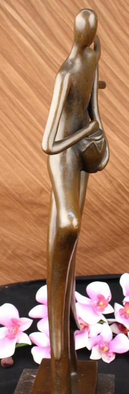 Modern Dancer Statue- Solid Cast Bronze in Abstract Pose, 19 Inches Tall Statue