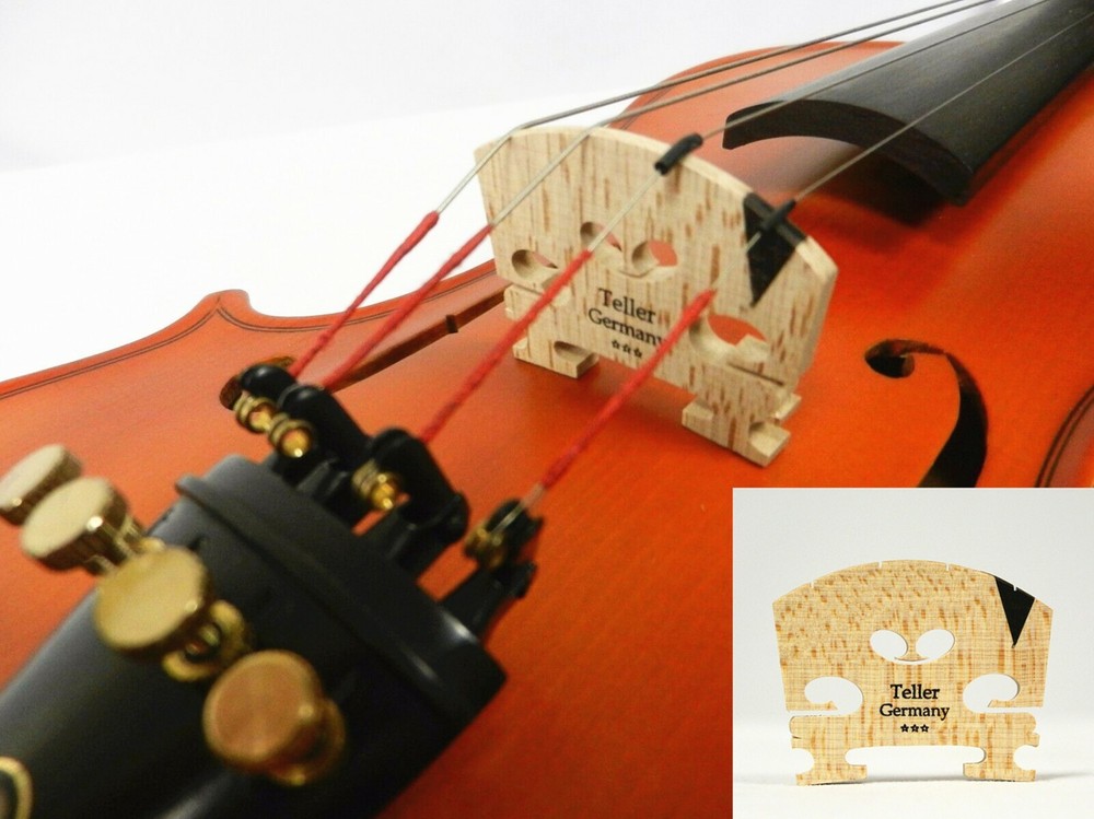 Teller *** Violin Bridge 3/4 Size Ebony Insert Fitted, Free Shipping!!!