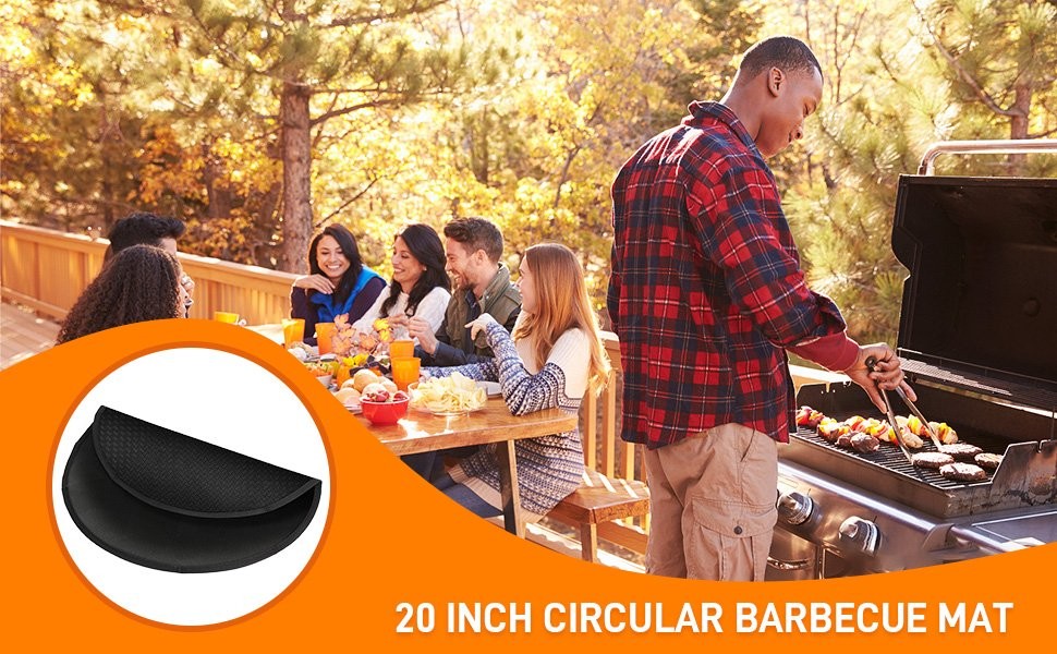 Firebubbles Premium Under BBQ Grill Round Mat Protects Deck/Patio Backyard US