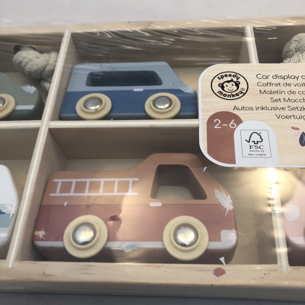 Speedy Monkey | Car Display Case with 6 Vehicles