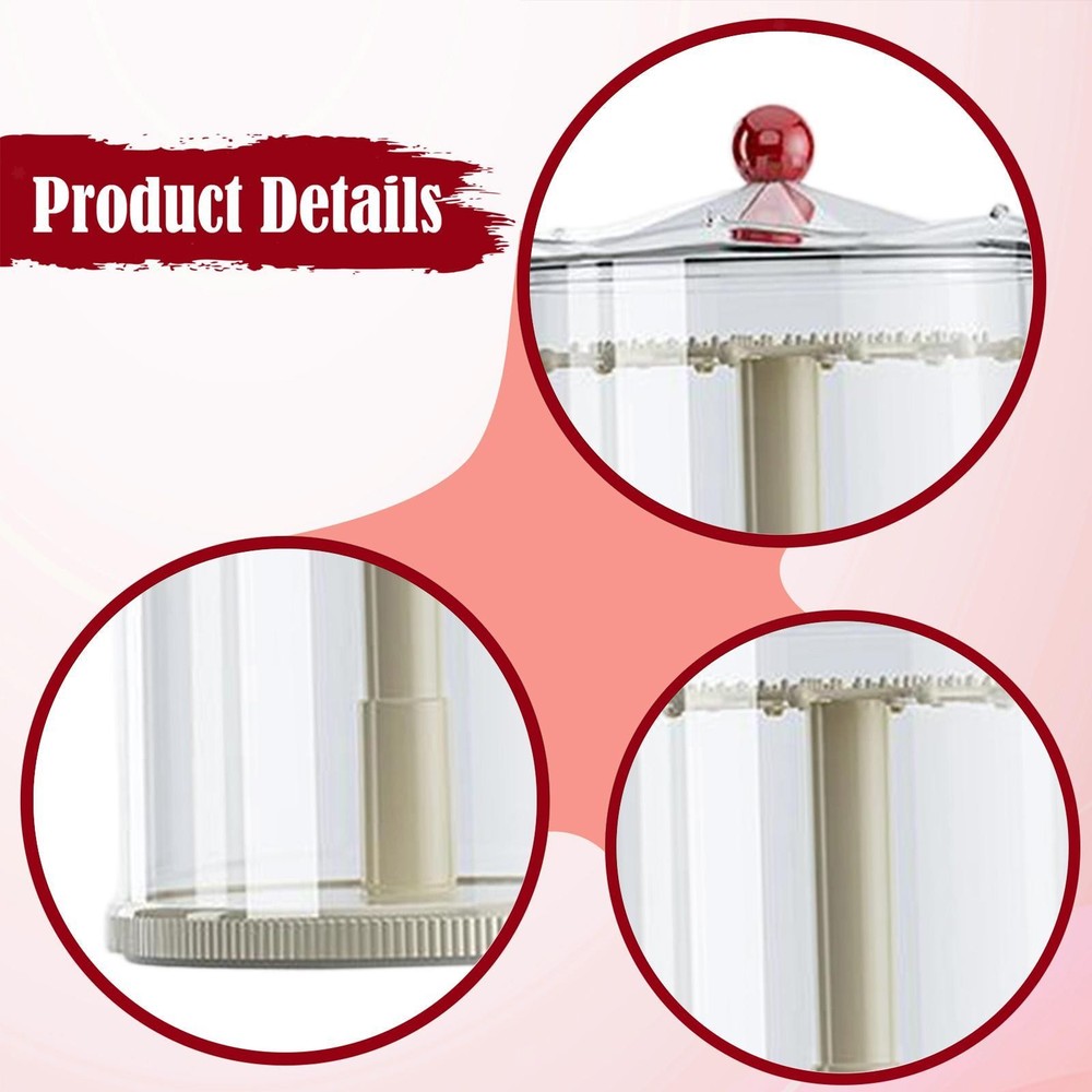 Showcase Storage Box Countertop Keychains Rotating Clear Figure Display Case