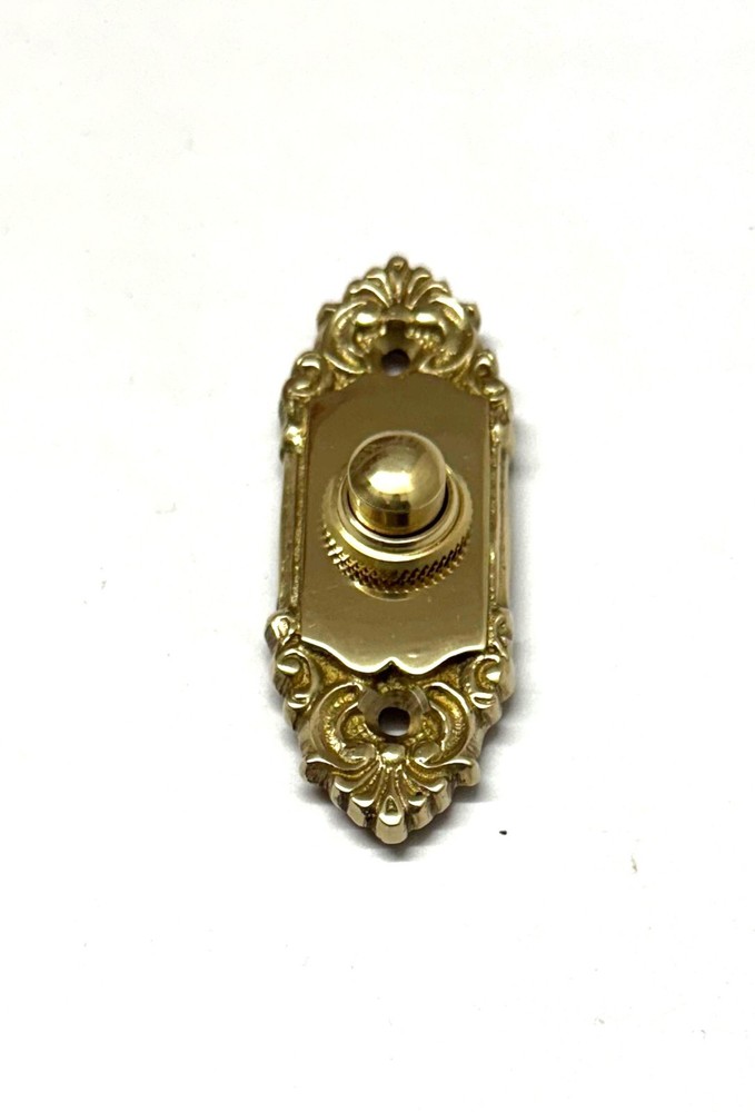Petite French Baroque Solid-Brass Doorbell Button