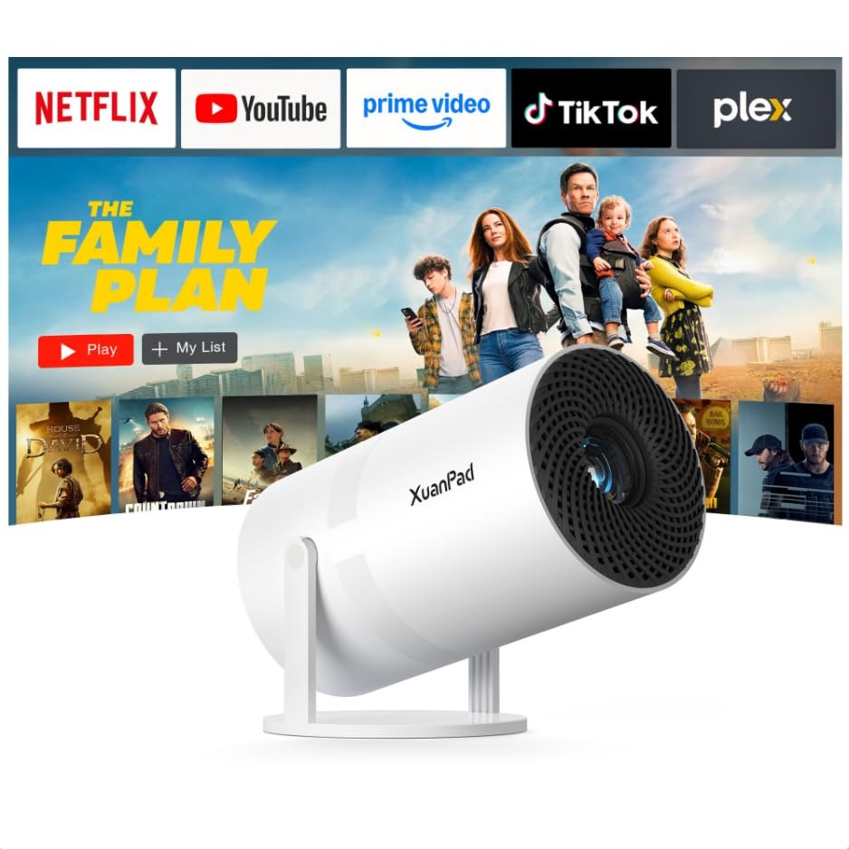 [Officially-Licensed App & Upgrade -Focus] Projector with WiFi and Bluetooth,...